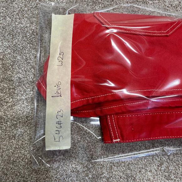 Normcore streetwear grunge Buttonfly Levi’s big E red 80s Mom Shorts 25 Denim - Picture 10 of 12